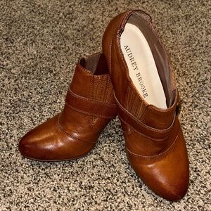 Audrey Brooke Chestnut Ankle Booties